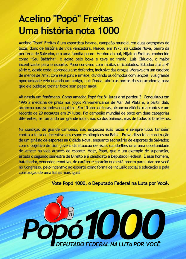 Panfleto — verso de Popó Freitas