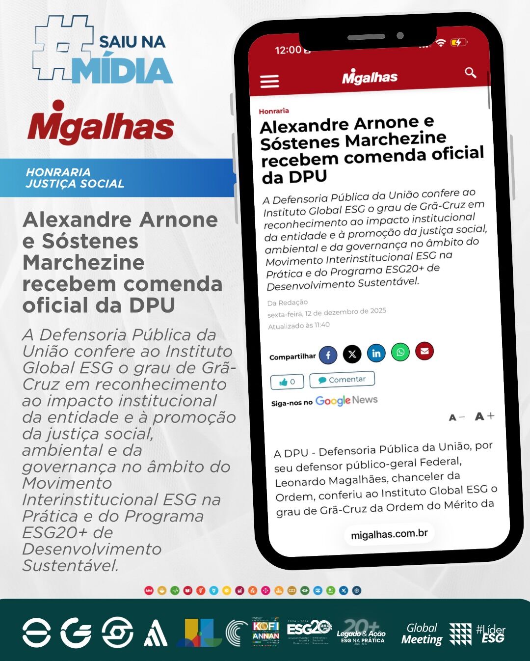 Ordem do Mérito da DPU: reconhecimento ao Instituto — imagem 1