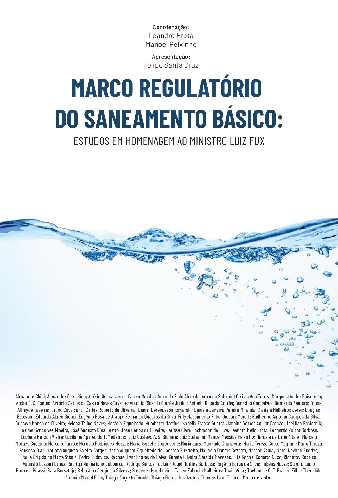 Capa de Marco Regulatório do Saneamento Básico: estudos em homenagem ao ministro Luiz Fux